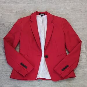 Express Red Blazer Tailored with Notched Lapels